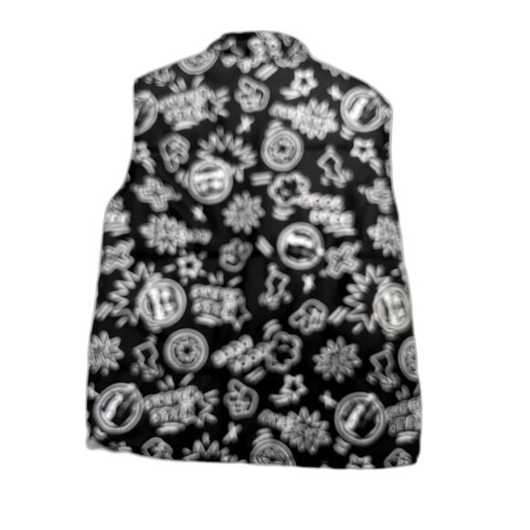 NANNETTE KIDS Puffer Vest Size 6 Black W/Awesome Design Fleece Lining - Picture 2 of 6